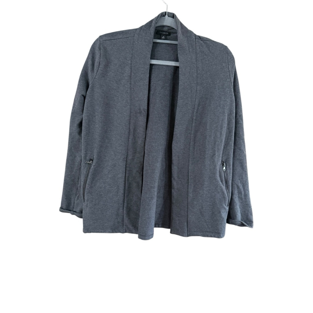 Women's TALBOTS Gray Open Front Cardigan XS - Picture 2 of 10